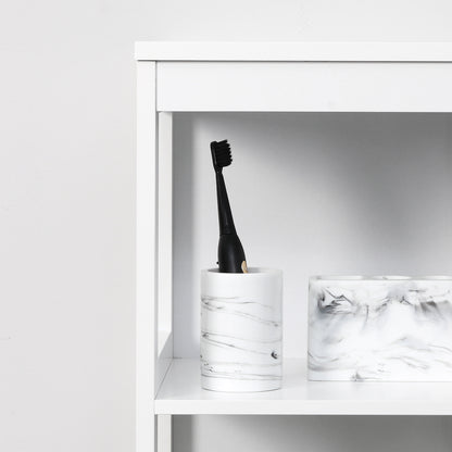 5-Tier Bathroom Floor Shelf Storage Stand for Kitchen Living Room Bedroom Modern Style Anti-Tip 30 kg Capacity 30x30x140 cm White