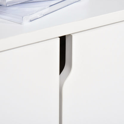 TV Stand for TVs up to 42" Modern TV Stand with Double Door Cabinet and 3 Open Compartments 120x30x41cm White