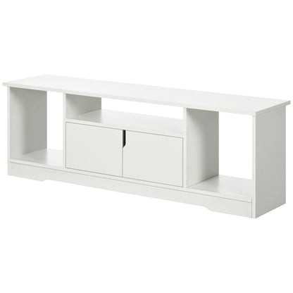 TV Stand for TVs up to 42" Modern TV Stand with Double Door Cabinet and 3 Open Compartments 120x30x41cm White