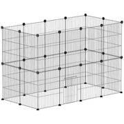 Outdoor Enclosure Small Animal Cage with Grid Door, Small Animal Cage for Guinea Pigs, Hamsters, Rabbits, 120 x 60 x 80 cm, Black