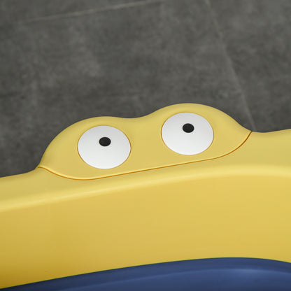 Foldable Baby Bathtub for 0-6 Years Capacity 105L 75.3x55.4x43 cm Portable Kids Bathtub with Non-Slip Feet and Drain Hole Load 50 kg Yellow and Blue