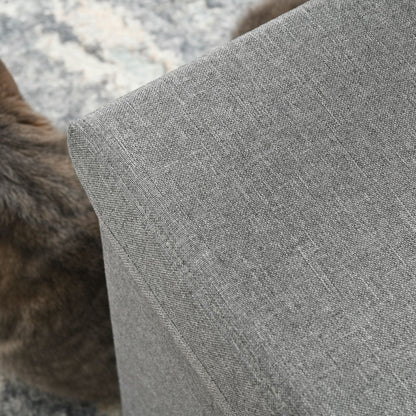 Cat House Cat Bed Cat Cottage with Scratching Board and Indoor Door 14.4x14.4x14.4 inches Gray