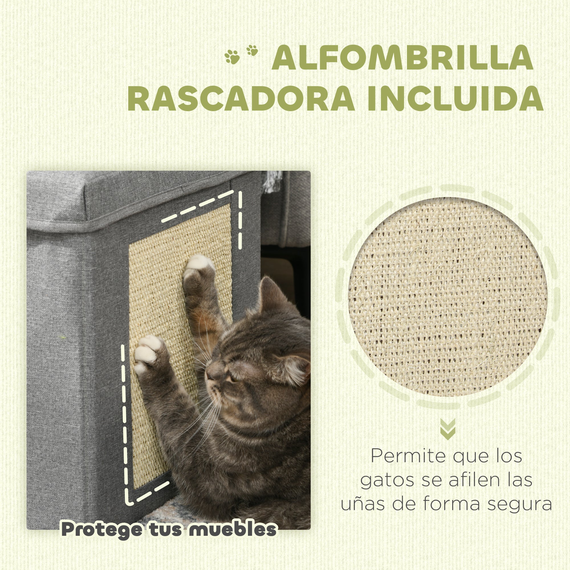 Cat House Cat Bed Cat Cottage with Scratching Board and Indoor Door 14.4x14.4x14.4 inches Gray