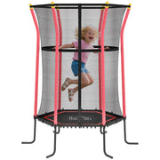 Kids Trampoline Ø163.5 cm, Indoor Trampoline with Safety Net Edge Cover Bungee, Children's Trampoline up to 50 kg, for Kids 3-10 years Red