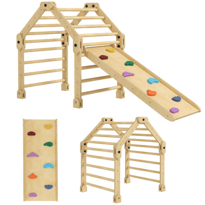 Kids Climbing 3-in-1 Foldable Climbing Frame for 18-48 Months Old Kids with Slide Ramp or Climbing 175x70x89 cm Multicolor