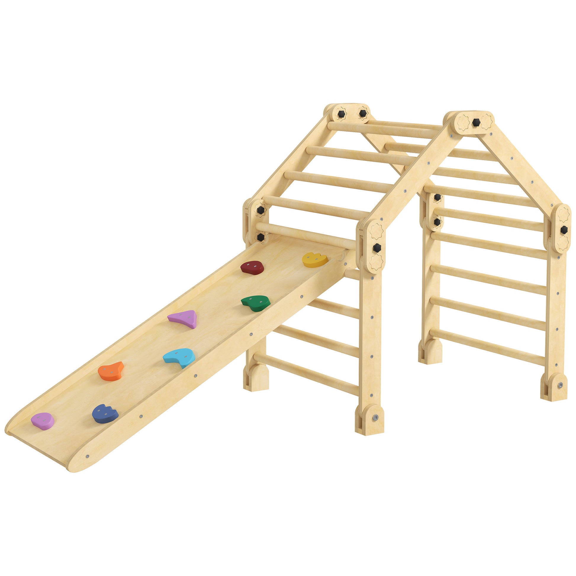 Kids Climbing 3-in-1 Foldable Climbing Frame for 18-48 Months Old Kids with Slide Ramp or Climbing 175x70x89 cm Multicolor