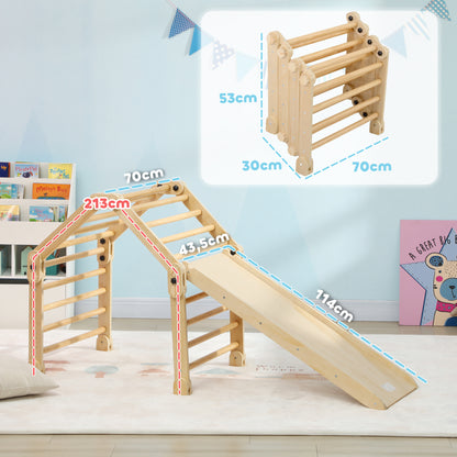 Kids Climbing 3-in-1 Foldable Climbing Frame for 18-48 Months Old Kids with Slide Ramp or Climbing 175x70x89 cm Multicolor