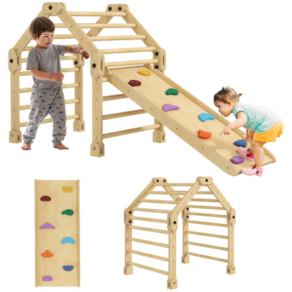 Kids Climbing 3-in-1 Foldable Climbing Frame for 18-48 Months Old Kids with Slide Ramp or Climbing 175x70x89 cm Multicolor