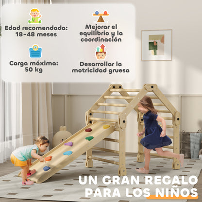 Kids Climbing 3-in-1 Foldable Climbing Frame for 18-48 Months Old Kids with Slide Ramp or Climbing 175x70x89 cm Multicolor