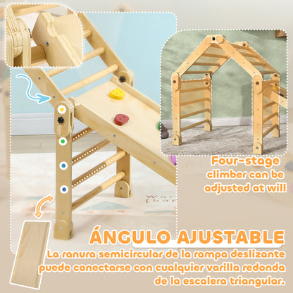 Kids Climbing 3-in-1 Foldable Climbing Frame for 18-48 Months Old Kids with Slide Ramp or Climbing 175x70x89 cm Multicolor