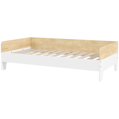 Children's Bed for +3 Years Old 140x70 cm Wooden Children's Bed Load 80 kg for Bedroom White and Natural