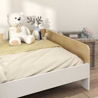 Children's Bed for +3 Years Old 140x70 cm Wooden Children's Bed Load 80 kg for Bedroom White and Natural