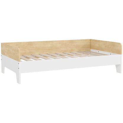 Children's Bed for +3 Years Old 140x70 cm Wooden Children's Bed Load 80 kg for Bedroom White and Natural