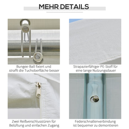 Pavilion Party Tent 3x6m Garden Marquee Gazebo with 4 Side Walls Windows Polyester+Metal White