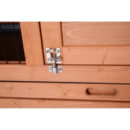 Small Animal Hutch Small Animal Cage Small Animal House Guinea Pig Hutch Double-storey Fir Wood Orange 136.4cm x 50cm x 93cm