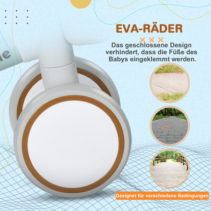 Kids Balance Bike from 1 Year Baby up to 20 kg Toddler Bike with TPU Wheels Basket Adjustable Seat Saddle Kids Balance Bike Gifts for Boys Girls Toys Green+White