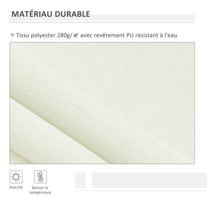 Manual Retractable Awning 295 x 245 cm Outdoor Terrace Awning with Crank, Adjustable Angle 45°-85°, Aluminum and Polyester 280 g/m², Patio Awning Cream