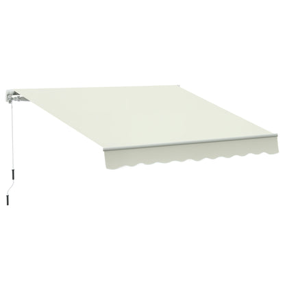 Manual Retractable Awning 295 x 245 cm Outdoor Terrace Awning with Crank, Adjustable Angle 45°-85°, Aluminum and Polyester 280 g/m², Patio Awning Cream