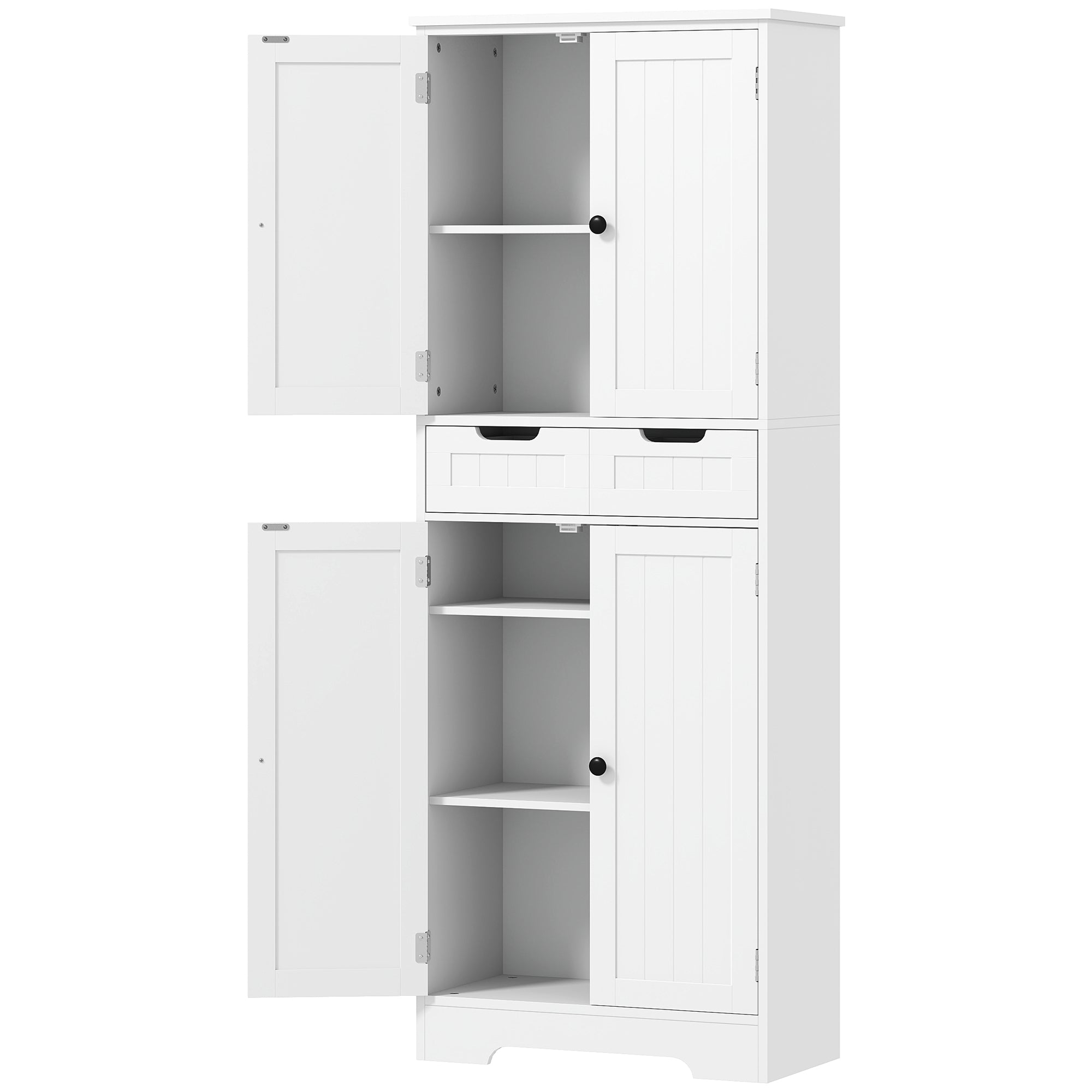 Bathroom Cabinet, Storage Cabinet with Drawer, Doors Cupboard, Adjustable Shelf, Bathroom, Kitchen, Living Room, 60 x 30 x 160 cm, White