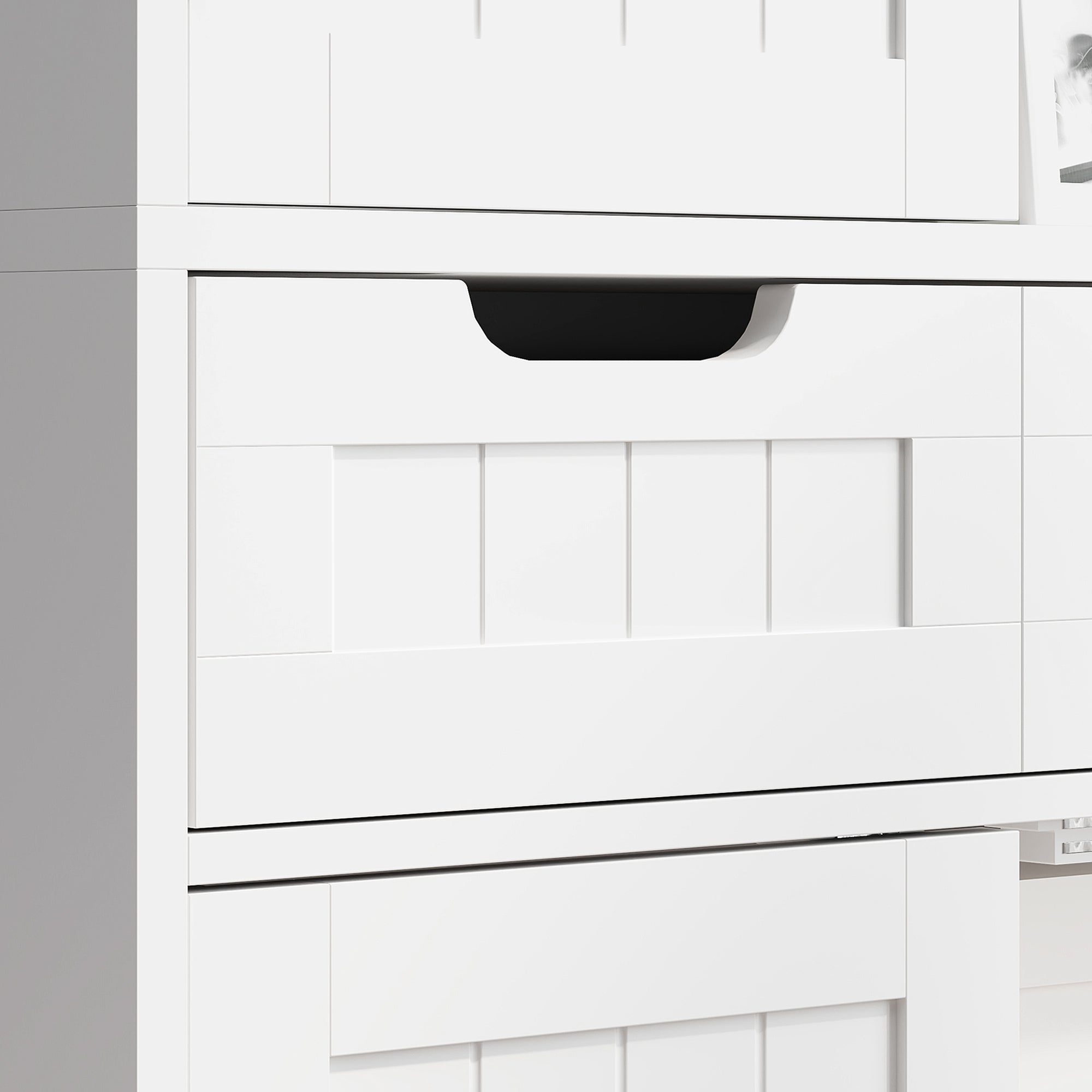 Bathroom Cabinet, Storage Cabinet with Drawer, Doors Cupboard, Adjustable Shelf, Bathroom, Kitchen, Living Room, 60 x 30 x 160 cm, White