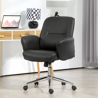 Office Chair with Tilt Function Desk Chair Adjustable Swivel Chair Ergonomic Work Chair Modern Load Capacity up to 120 kg Microfiber Black 67 x 69 x 92-102 cm
