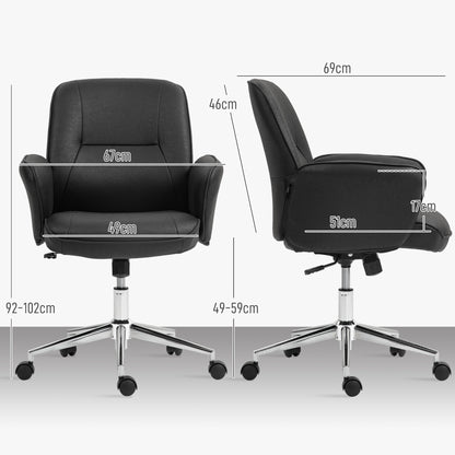 Office Chair with Tilt Function Desk Chair Adjustable Swivel Chair Ergonomic Work Chair Modern Load Capacity up to 120 kg Microfiber Black 67 x 69 x 92-102 cm