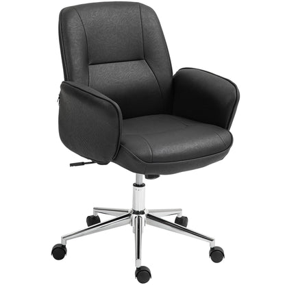 Office Chair with Tilt Function Desk Chair Adjustable Swivel Chair Ergonomic Work Chair Modern Load Capacity up to 120 kg Microfiber Black 67 x 69 x 92-102 cm