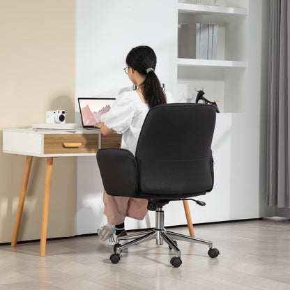 Office Chair with Tilt Function Desk Chair Adjustable Swivel Chair Ergonomic Work Chair Modern Load Capacity up to 120 kg Microfiber Black 67 x 69 x 92-102 cm