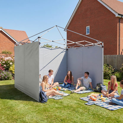 3-Pack Gazebo Sidewalls for 3 x 3 m (10 x 10 ft) — Zippered, UPF50+, Water-Resistant 210D Oxford Fabric, Light Gray
