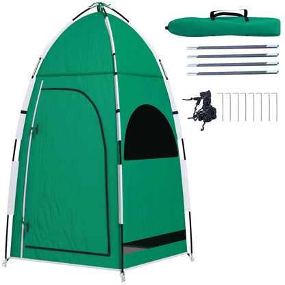 Portable Shower Tent Privacy Pop Up Tent with Hook 122x122x213 cm UPF30+ Changing Room for Camping Toilet WC Hiking Green