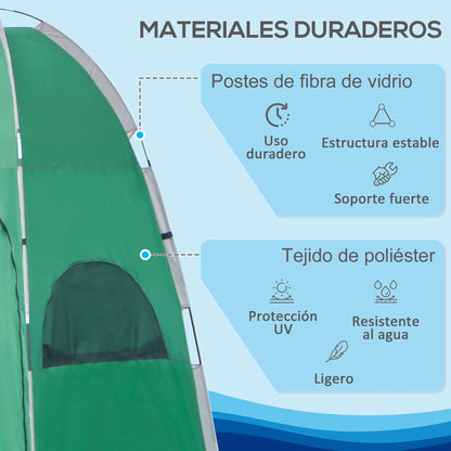 Portable Shower Tent Privacy Pop Up Tent with Hook 122x122x213 cm UPF30+ Changing Room for Camping Toilet WC Hiking Green