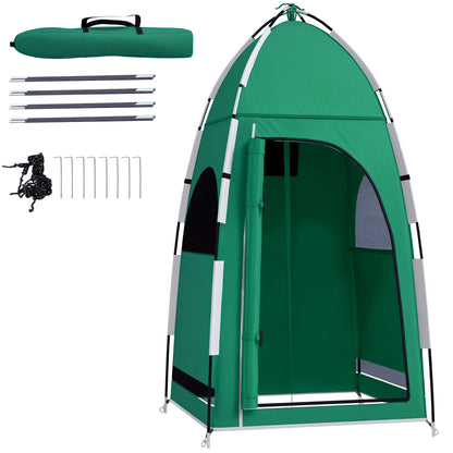 Portable Shower Tent Privacy Pop Up Tent with Hook 122x122x213 cm UPF30+ Changing Room for Camping Toilet WC Hiking Green