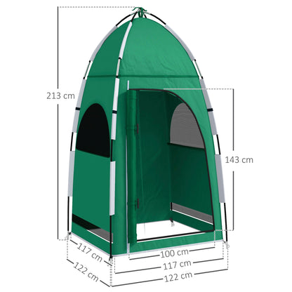 Portable Shower Tent Privacy Pop Up Tent with Hook 122x122x213 cm UPF30+ Changing Room for Camping Toilet WC Hiking Green