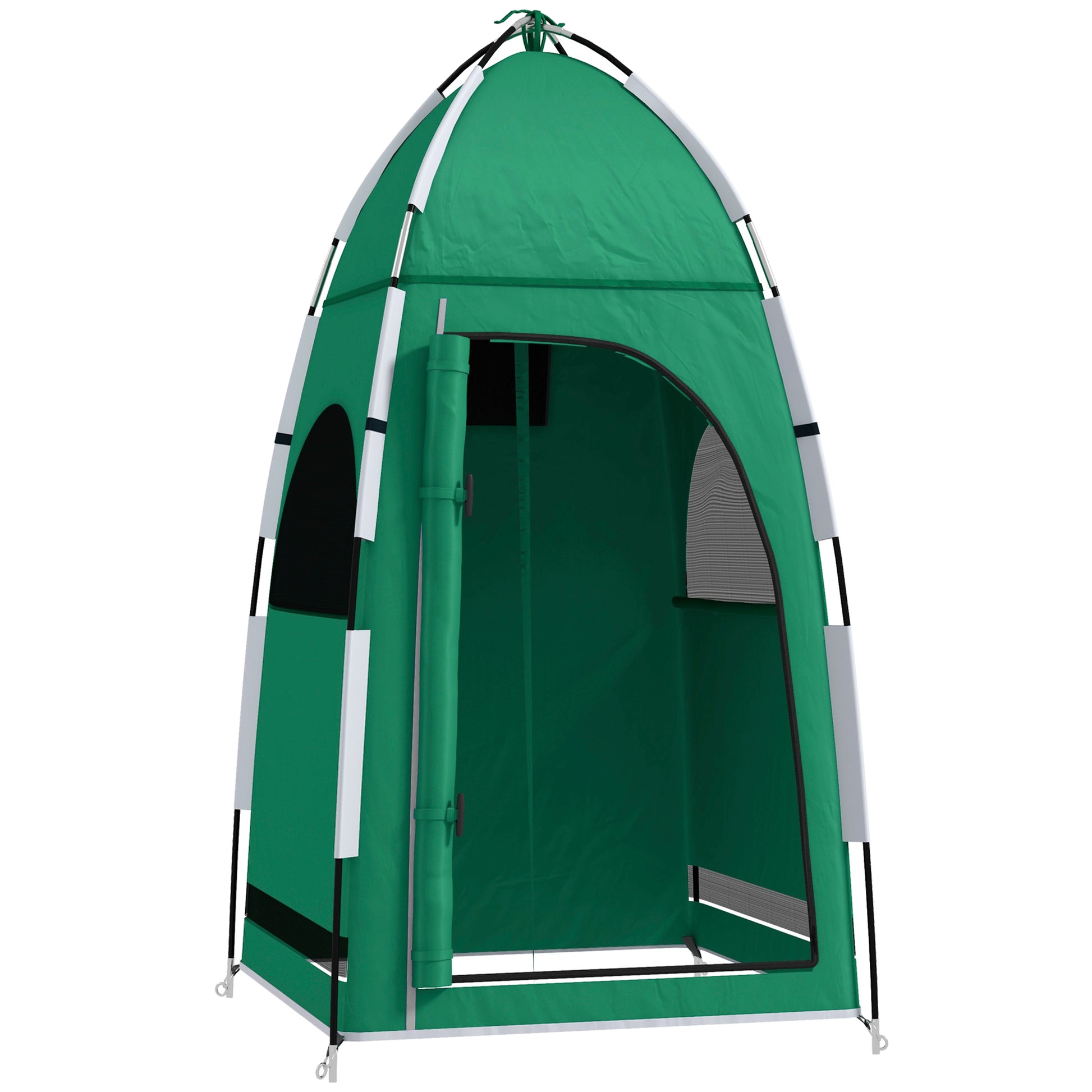 Portable Shower Tent Privacy Pop Up Tent with Hook 122x122x213 cm UPF30+ Changing Room for Camping Toilet WC Hiking Green