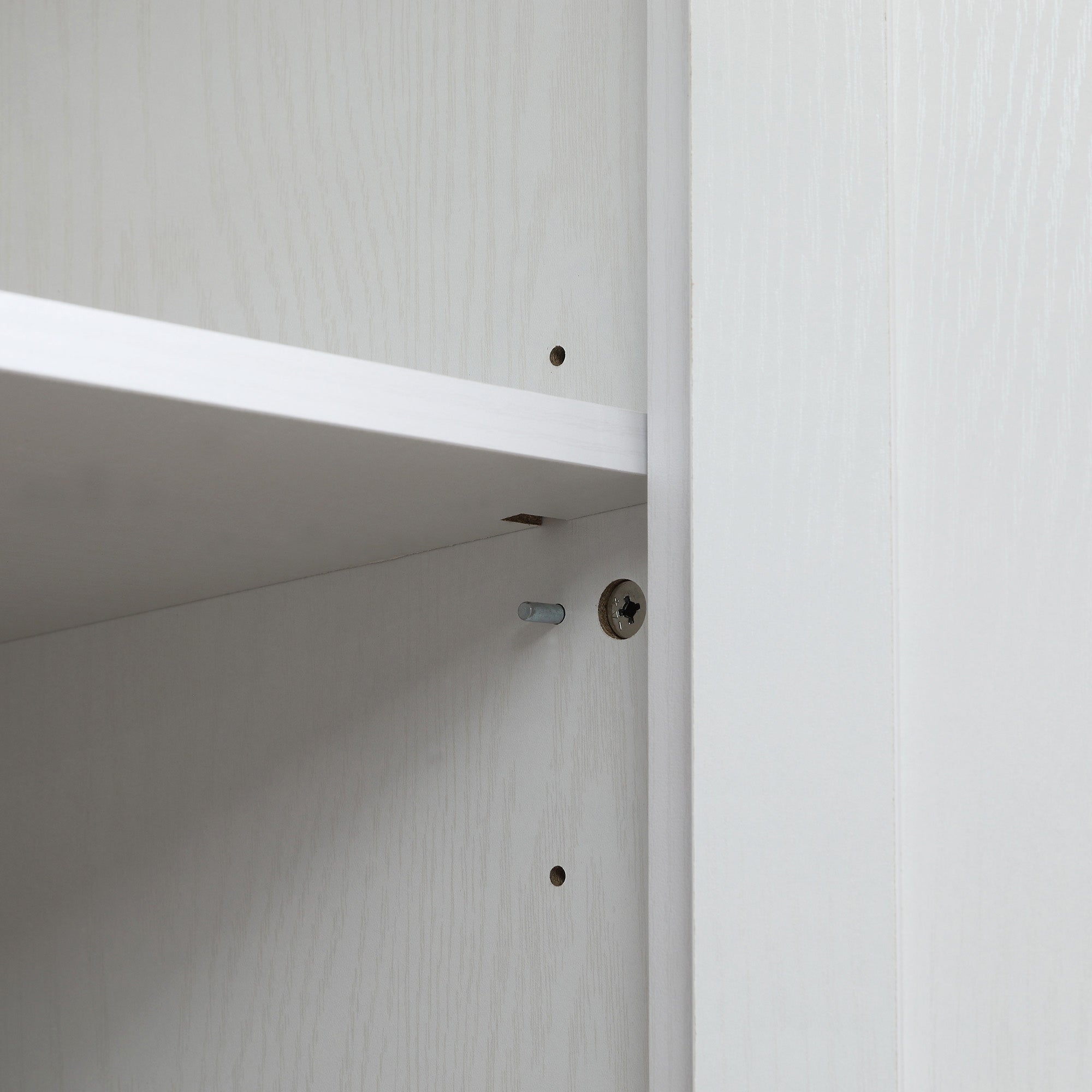 Modern Sideboard with 4 Doors, Adjustable Shelves, and Raised Base, Wooden Kitchen Cabinet, 80x40x182 cm, White