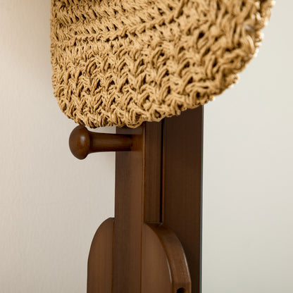 Bamboo Coat Rack with Bench Entryway Coat Rack with Mirror 2 Drawers 4 Hooks Bar and Storage Compartment for Bedroom Hallway 113x33x169.5 cm Brown