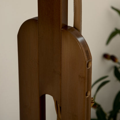 Bamboo Coat Rack with Bench Entryway Coat Rack with Mirror 2 Drawers 4 Hooks Bar and Storage Compartment for Bedroom Hallway 113x33x169.5 cm Brown