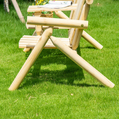 Garden Bench with Table, Garden Furniture, Bench, 2 Chairs, Solid Wood, Natural, 157 x 88 x 103 cm