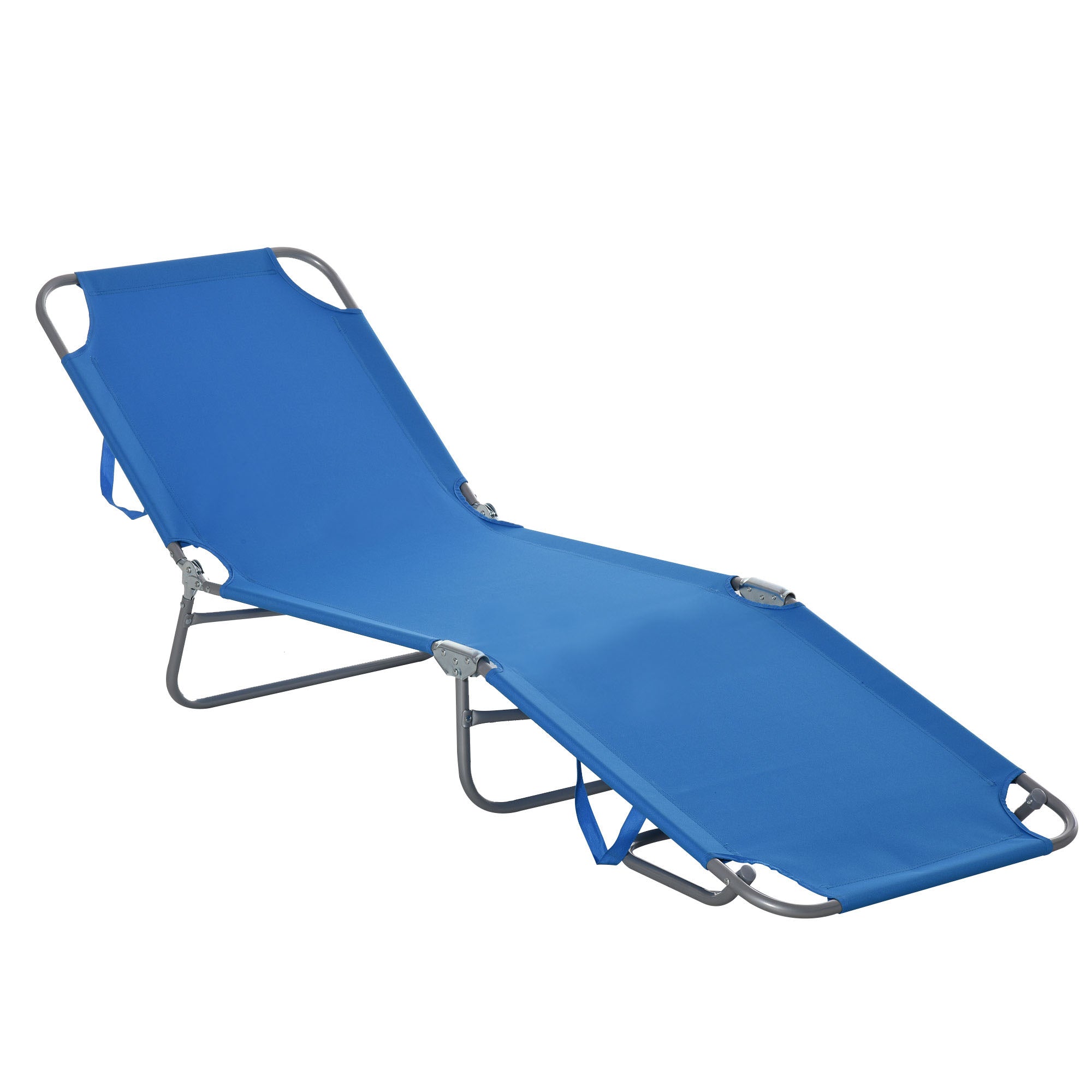 folding sun lounger garden lounger, sun lounger with 5-position adjustable backrest, weather-resistant camping lounger, garden chair loadable up to 120 kg, for garden vacation outdoor beach pool, blue