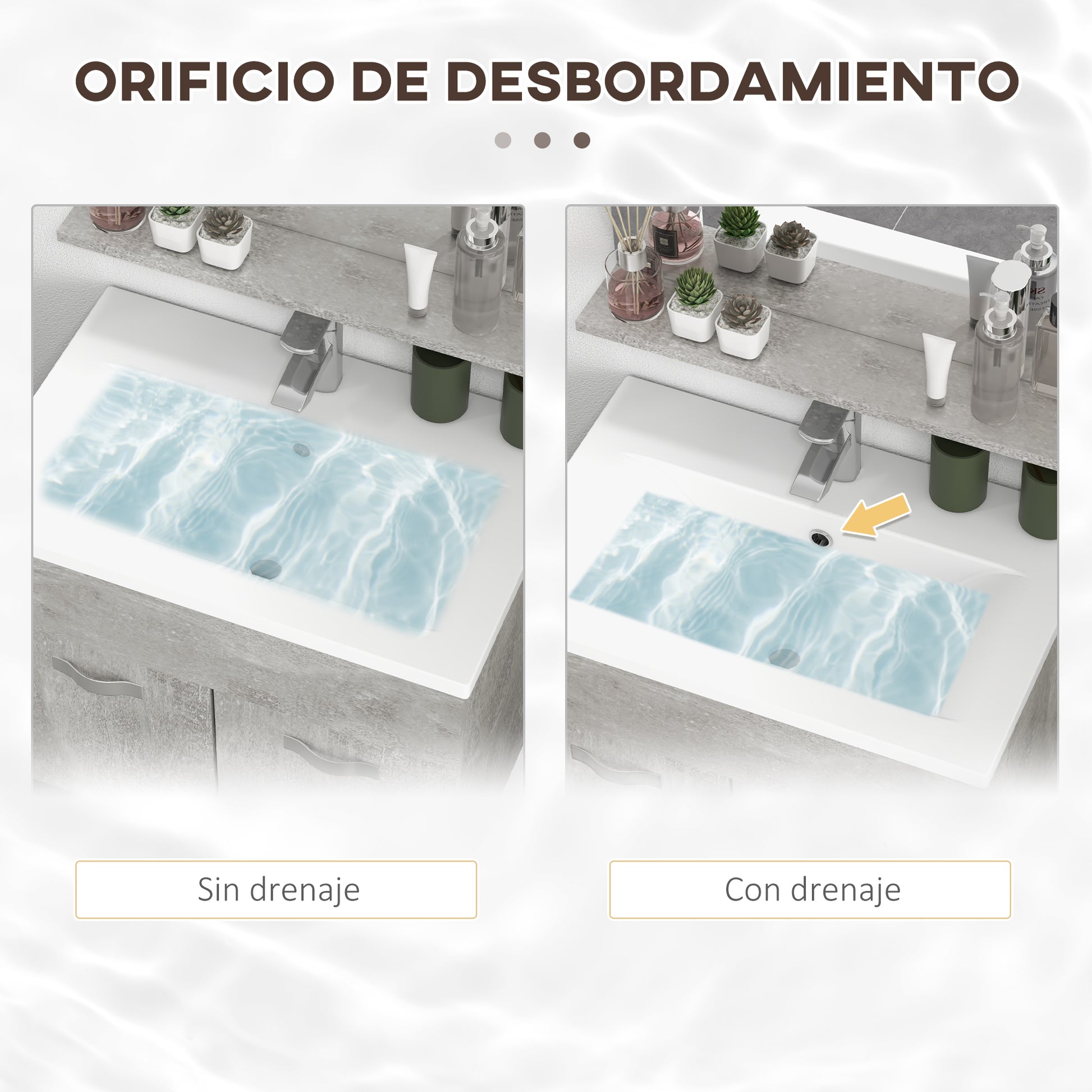 3-Piece Wall Mounted Bathroom Furniture Set Includes Ceramic Sink Vanity Mirror Cabinet and Modern Style Bathroom Auxiliary Column Gray