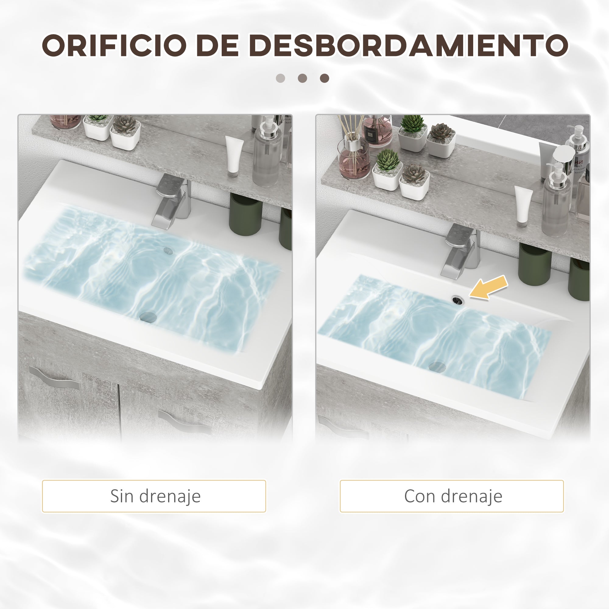 3-Piece Wall Mounted Bathroom Furniture Set Includes Ceramic Sink Vanity Mirror Cabinet and Modern Style Bathroom Auxiliary Column Gray