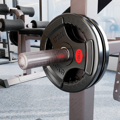 SPORTNOW Olympic Weight Plates, 2 x 10 kg, 2-inch Hole, Steel Inner Ring & Triple Grip, for Dumbbells and Barbells, Home Gym, Black