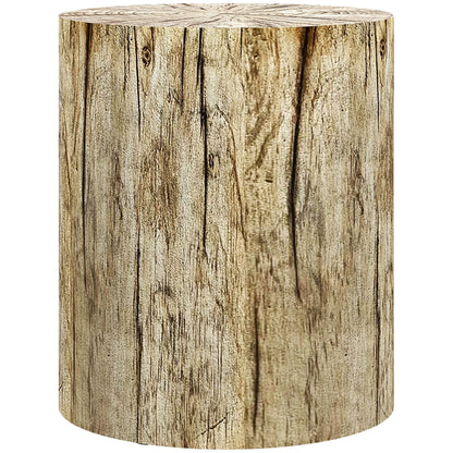 Side Table, Coffee Table in Tree Stump Design, Round Nightstand, Side Table for Living Room, Garden, Natural, Ø37 x 43 cm