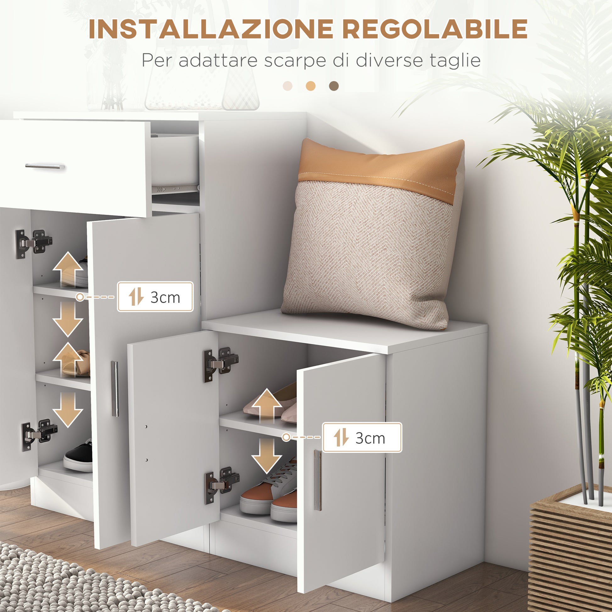 Shoe Rack with Combination Coat Rack for Entrance and Bedroom Wood 100x32x187cm White