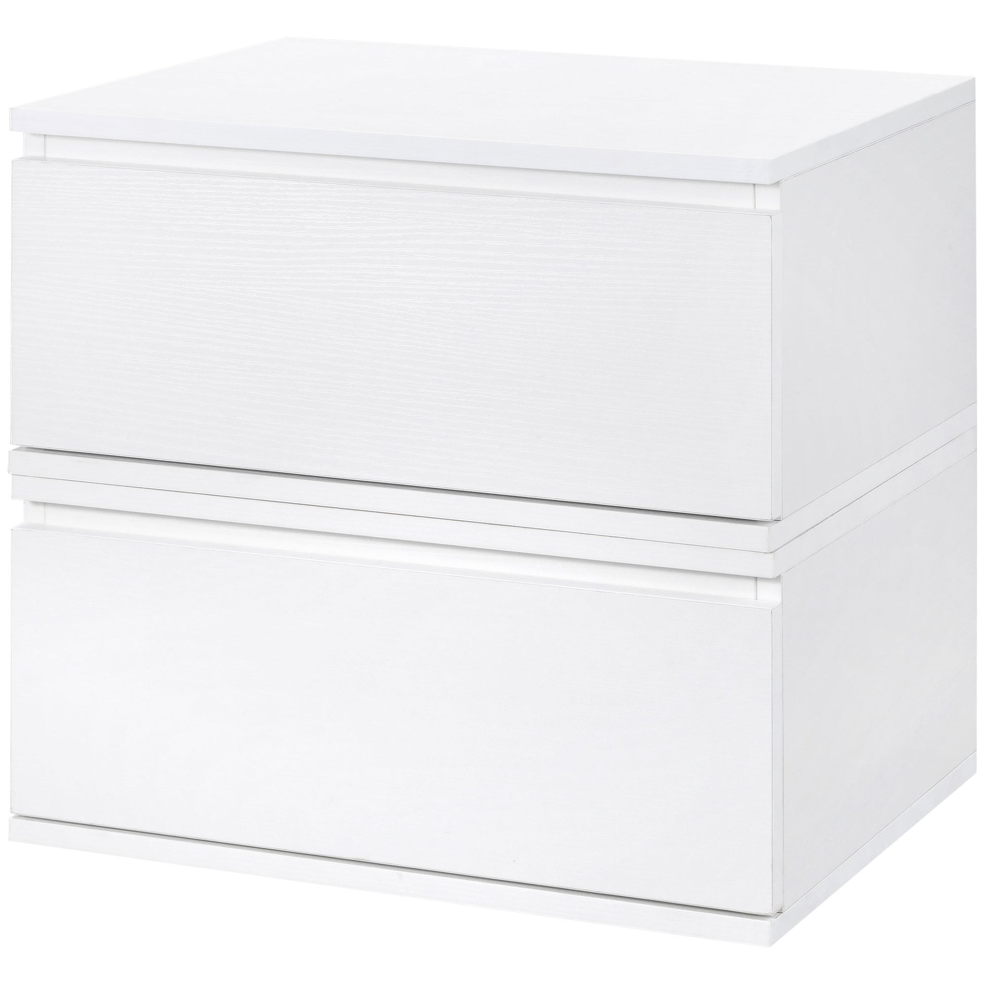 Set of 2 Modern Bedside Tables with Drawer and Suspended Design for Bedroom and Living Room, in Chipboard and MDF, 49x38x23cm, White