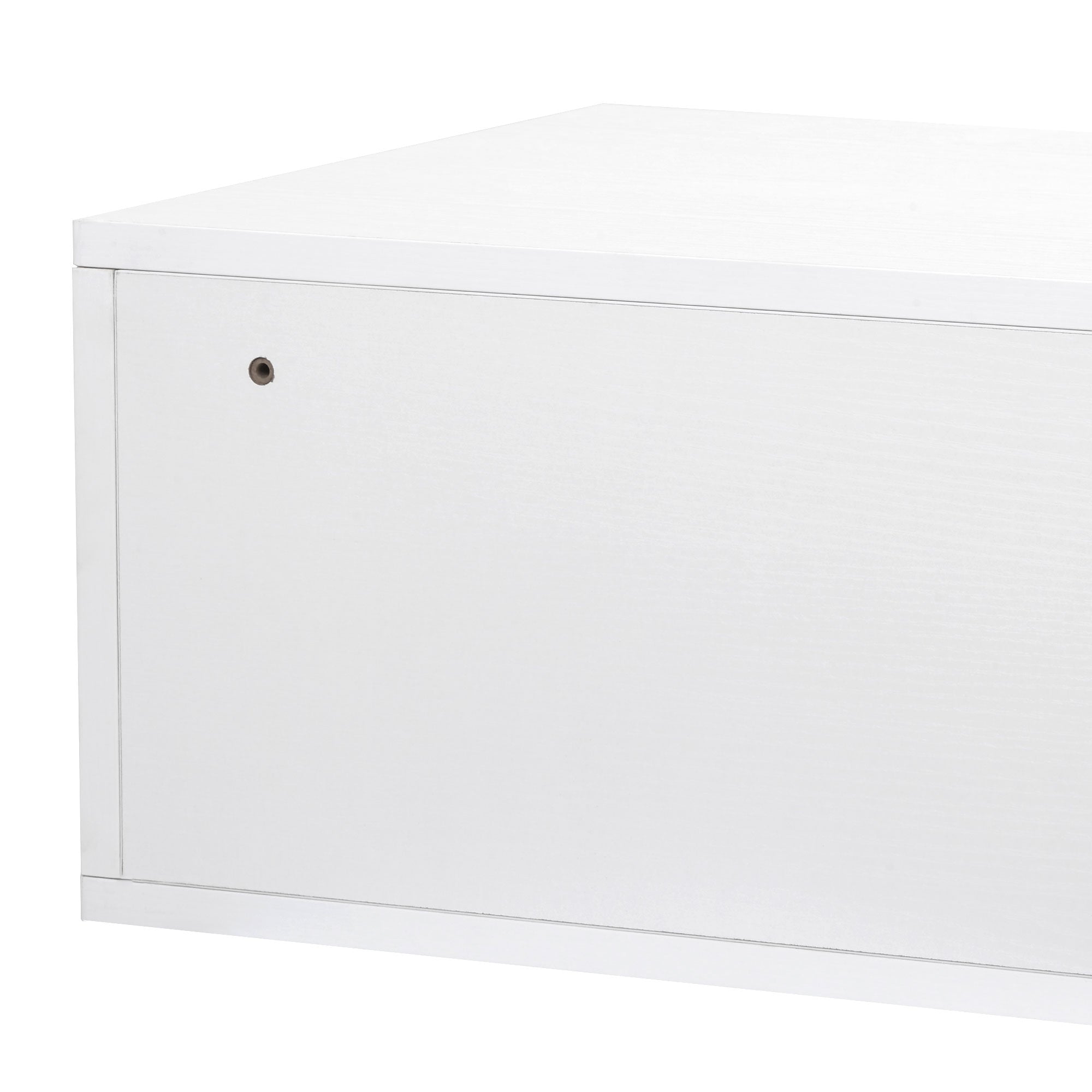 Set of 2 Modern Bedside Tables with Drawer and Suspended Design for Bedroom and Living Room, in Chipboard and MDF, 49x38x23cm, White