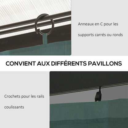 4 Side Panels for Garden Pavilion, Pavilion Hardness 300 x 300 cm, Protection from Rain Wind Sun Gray