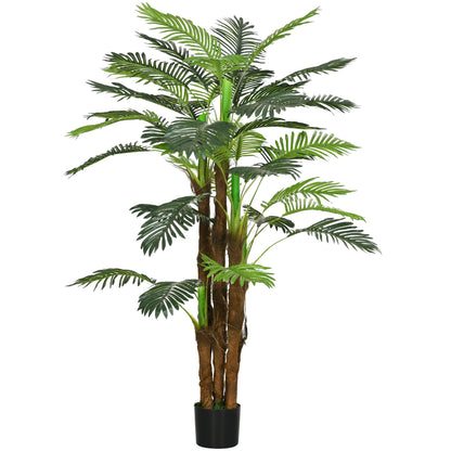 Artificial Palm Tree H.1.6m Artificial Tree Trunk Branches Lichen Leaves High Realism Included Pot