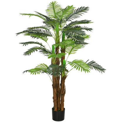 Artificial Palm Tree H.1.6m Artificial Tree Trunk Branches Lichen Leaves High Realism Included Pot