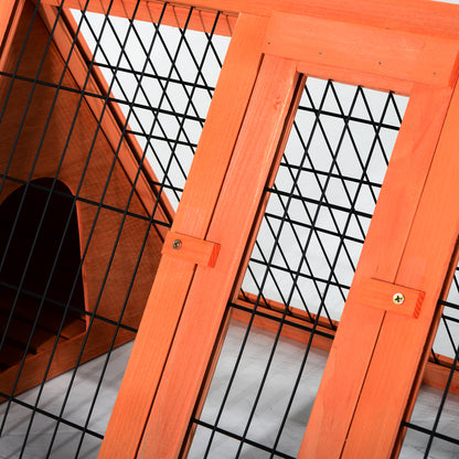 Rabbit and Small Animal Cage, Fir Wood Hutch 118 x 50 x 45 cm